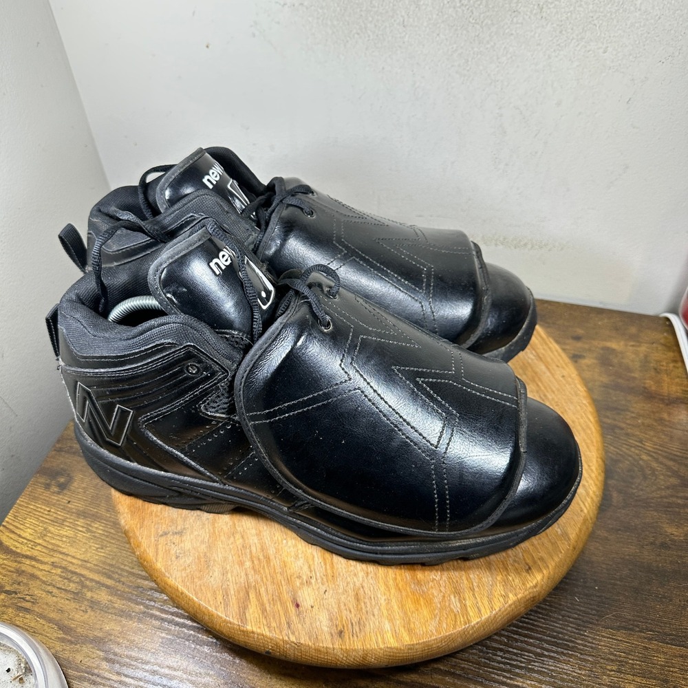 New Balance MU460MBK Umpire Plate Shoes Mens 13 4E Black MLB Leather Guard